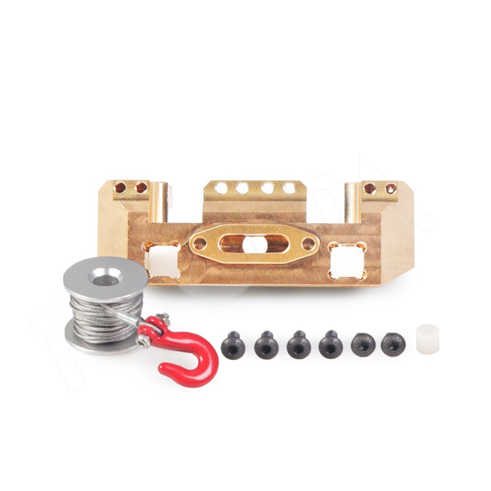 TRX4 CNC Aluminum Multifunctional Front Bumper Mount Servo Winch Brass
