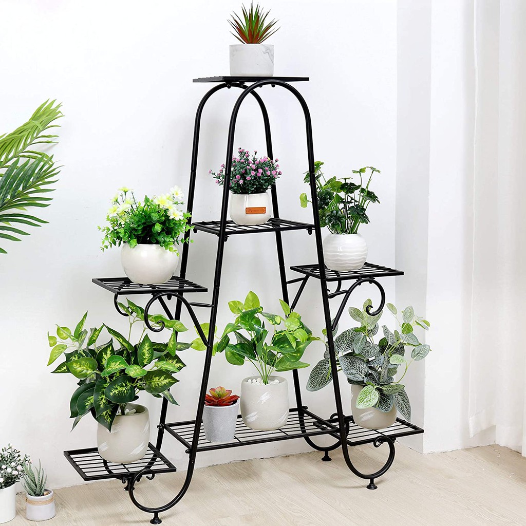 7 Tier Plant Stands Indoor Metal Plant Shelf Stand Outdoor Potted