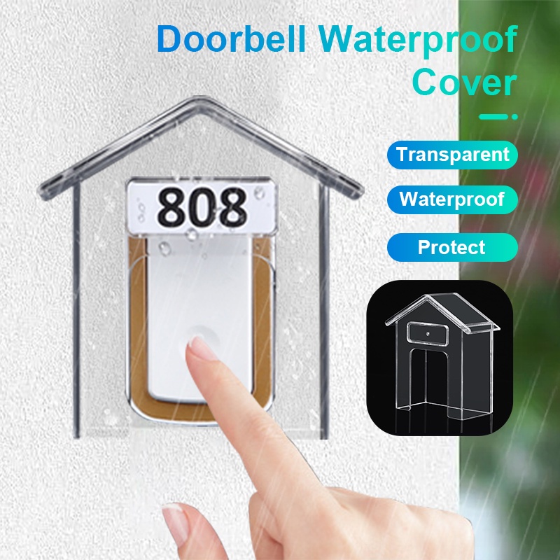 Waterproof Wireless Doorbell Cover Outdoor Transparent Door Bell Cover