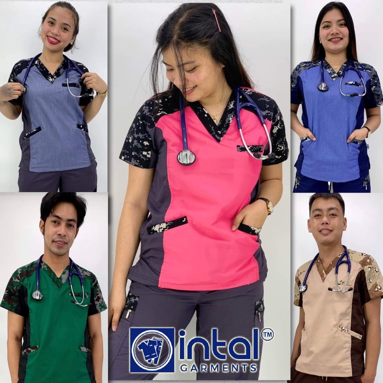 SCRUBSUIT 09E Premium VNeck Camouflage Lhacose Cotton Cargo 6Pocket