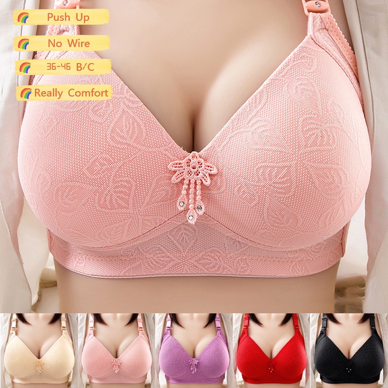 Bra for women plus size bra no wire soft breathable push up bra Shopee Philippines