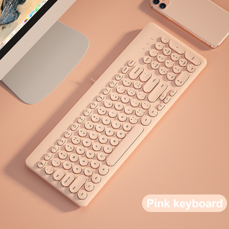 AiGeek Wired / Wireless Keyboard USB Round Retro Keycaps Office Home