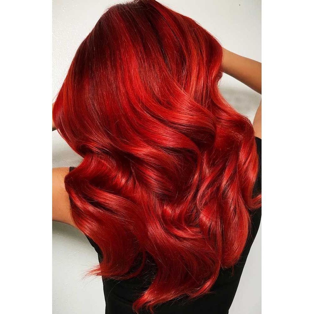 Fiery Bright Red Hair Color Red Hair Coloring Permanent