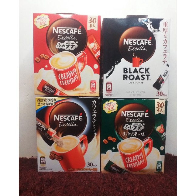 NESCAFE EXCELLA FUWA CAFE LATTE STICKS Japanese Instant Coffee Hot and