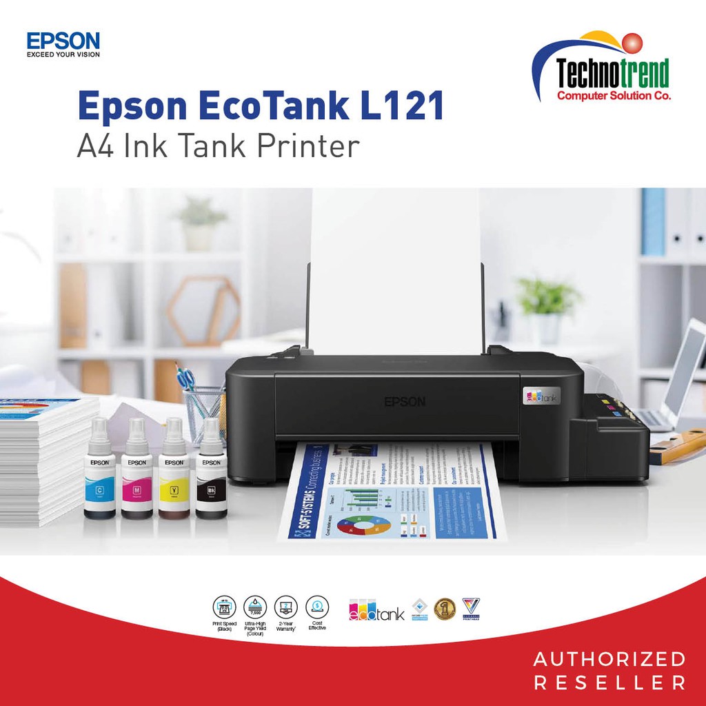 Epson L121 EcoTank A4 Ink Tank Single Function Printer Shopee Philippines