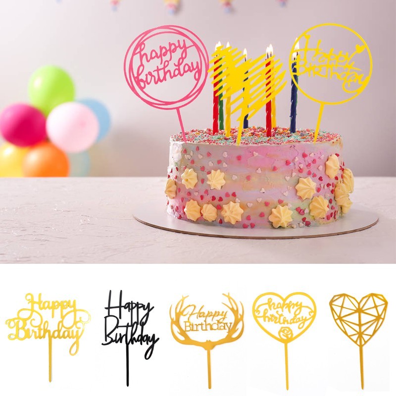Happy Birthday Cake Topper Father's Day Party Anniversary Cake Toppers