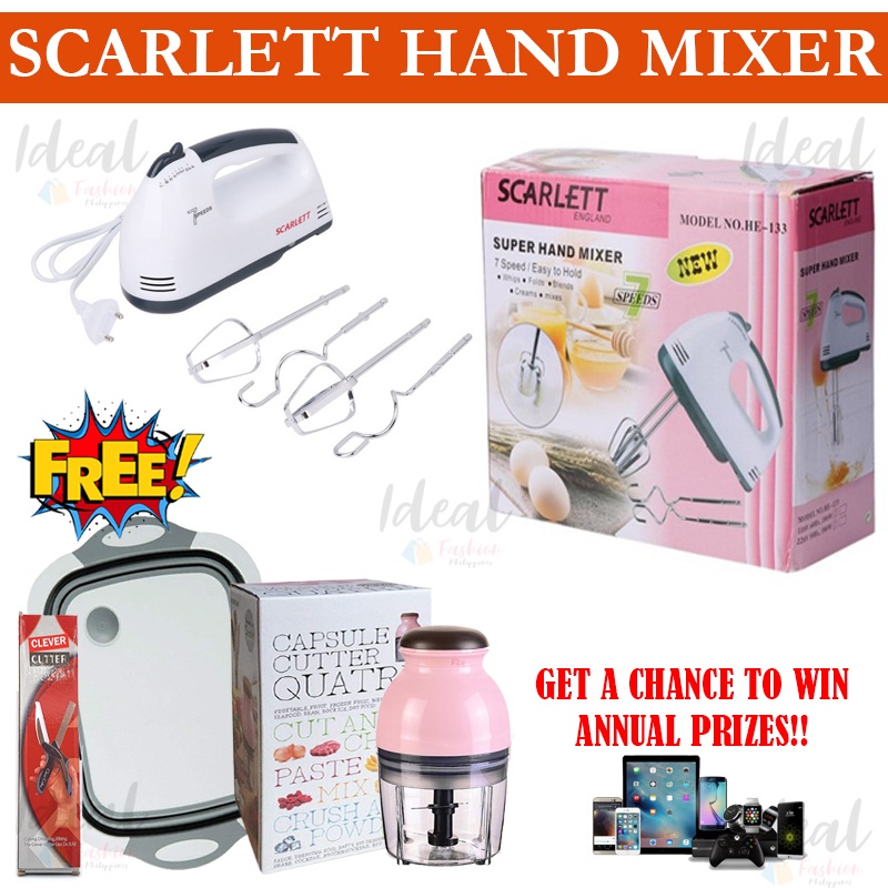 Scarlett Hand Mixer + 3 in 1 Chopping Board + Clever Cutter + Capsule