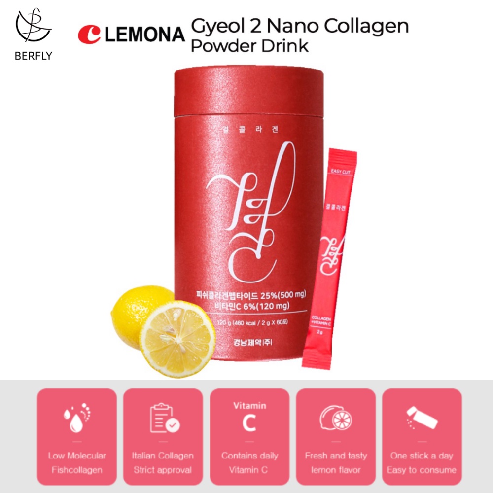 LEMONA Gyeol Collagen 500mg Vitamin C Powder Drink Authentic Korean
