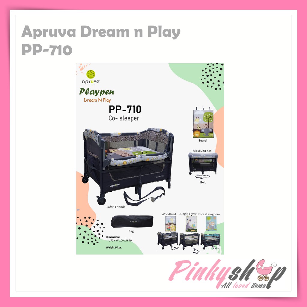 Apruva Dream and Play Co Sleeper Playpen Crib for Baby With Mosquito