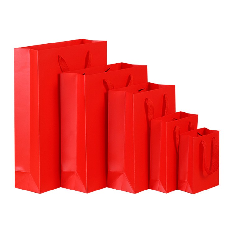 REDGift handbag、Thickened red paper bags, clothing gift bags, gift