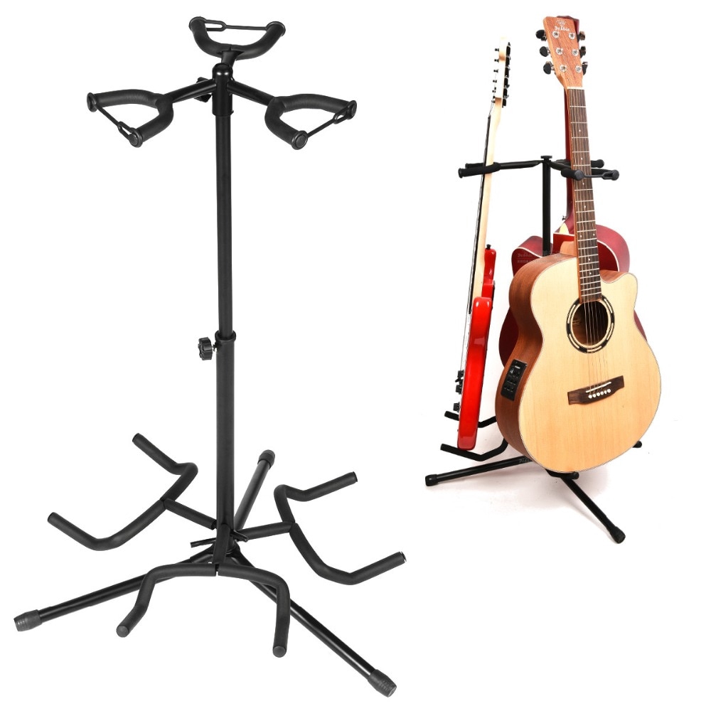 Portable Universal Guitar Stand Black Folding Tripod Guitar Stand Bass