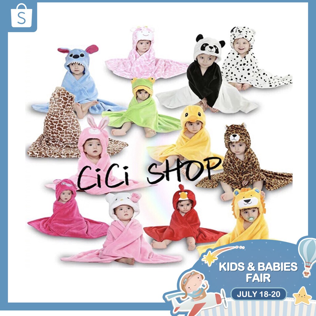 CiCi Baby Kid Children Cotton Beach Hood Towel Baby Bath Towels Flannel