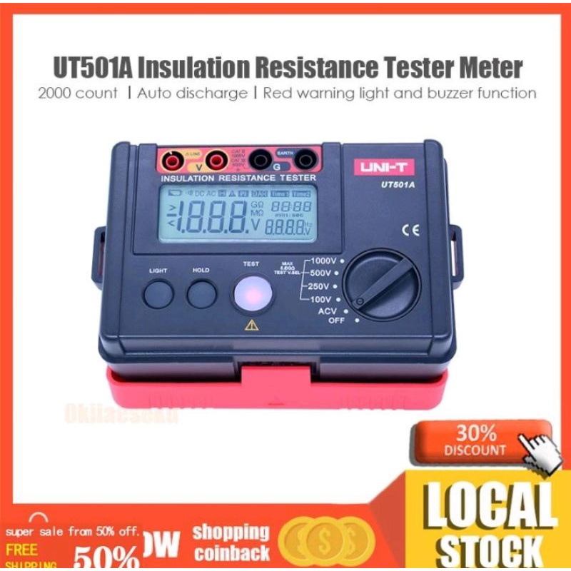 UNIT UT501A 1000V Insulation Resistance Meter Ground Tester Shopee