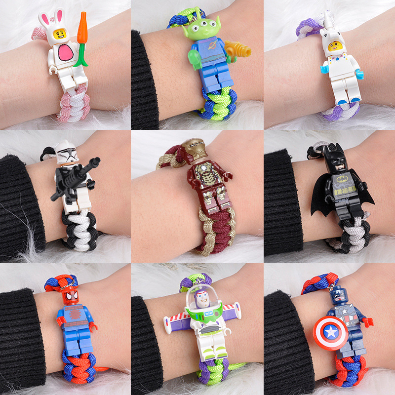 Lego bracelet Buzz Lightyear building blocks woven bracelet hand rope