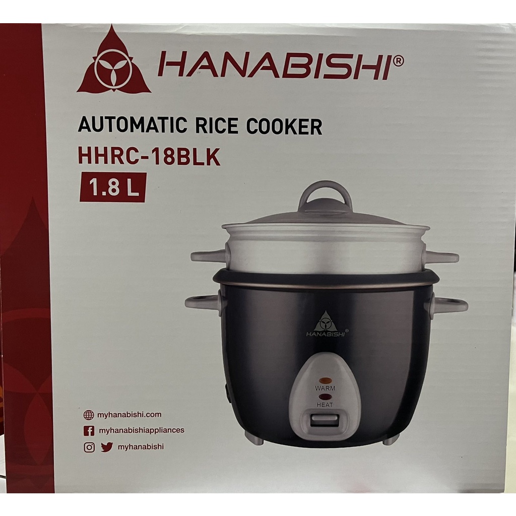 Hanabishi Rice Cooker 1.8 liters HHRC18BLK Shopee Philippines