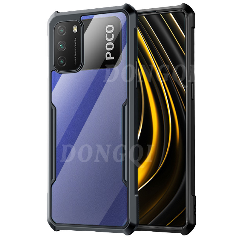 Xiaomi Poco M3 Case Transparent Bumper Airbag Protective Soft Back For Poco M3 With Ring Holder