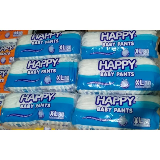 HAPPY DIAPER BABY PANTS 30PCS XL SIZE Shopee Philippines