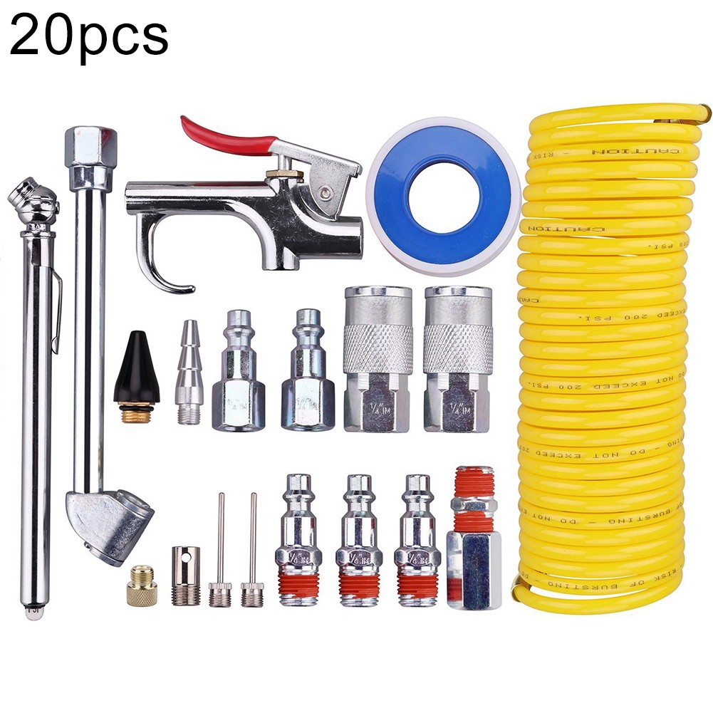 20Pcs/Set Air Compressor Accessories Kit Nozzle Connector Vehicle