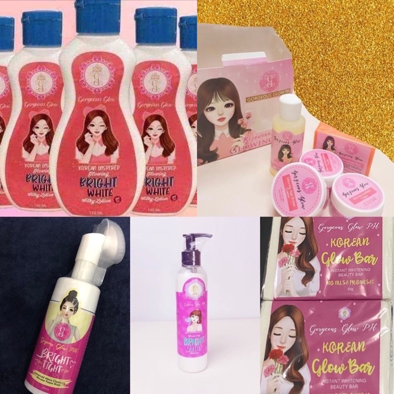 Bright White Lotion Korean glow bar Foam Wash & rejuv Glowing kit by