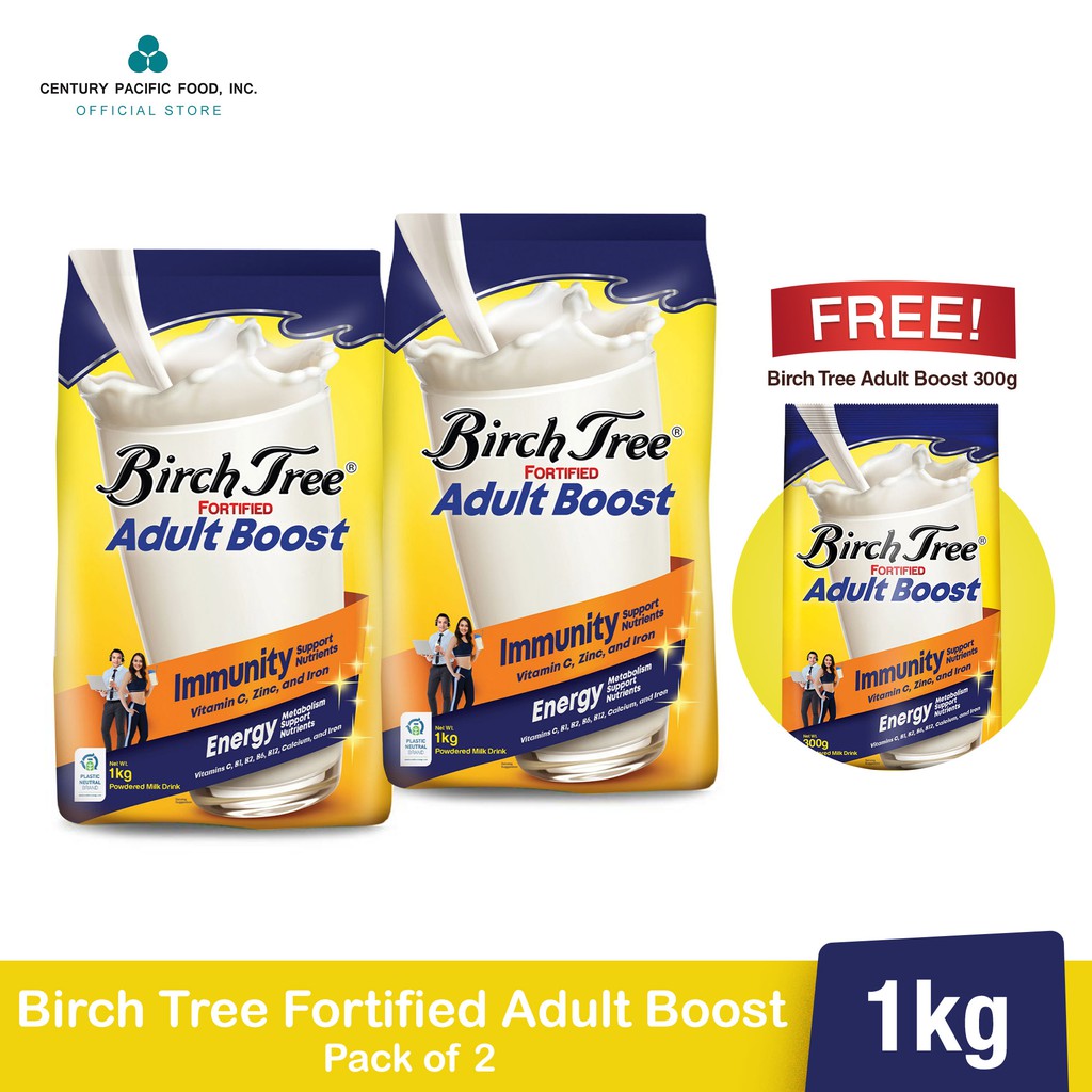 Birch Tree Fortified Adult Boost 1kg Pack of 2 + Birch Tree Adult Boost
