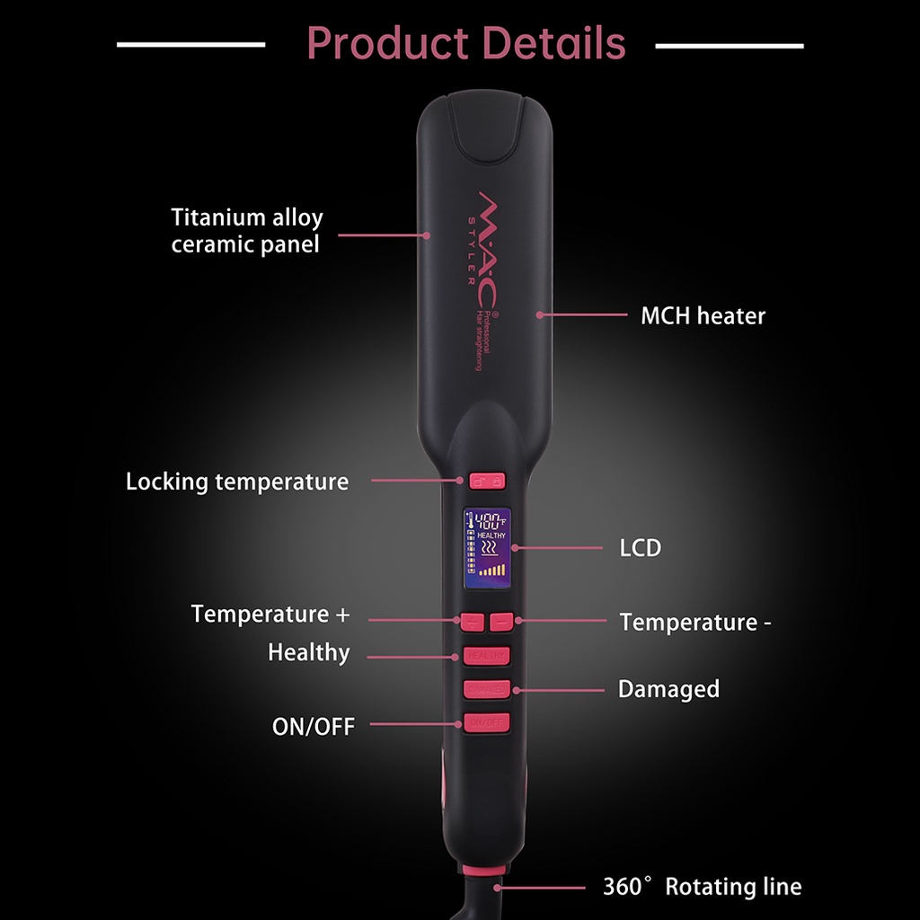 MAC Styler Professional Hair Iron hair straightener mac hair iron MC55