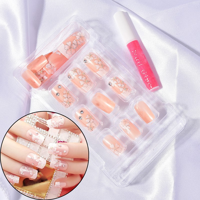 HBPH 24pcs Fake Fingernail tips Long False Nails Acrylic Full Cover