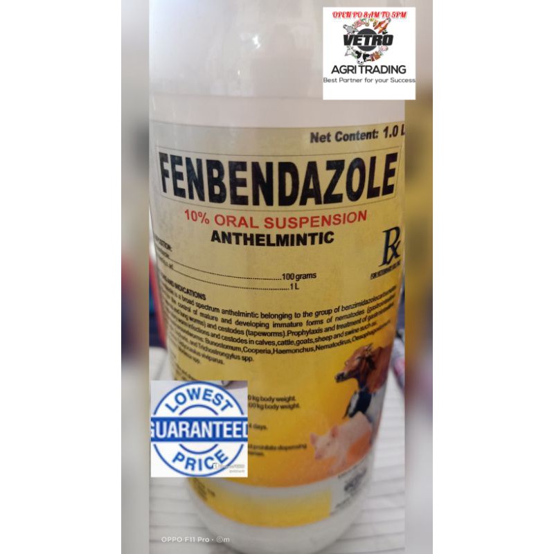 Fenbendazole 10 Dewormer oral 1lts Shopee Philippines