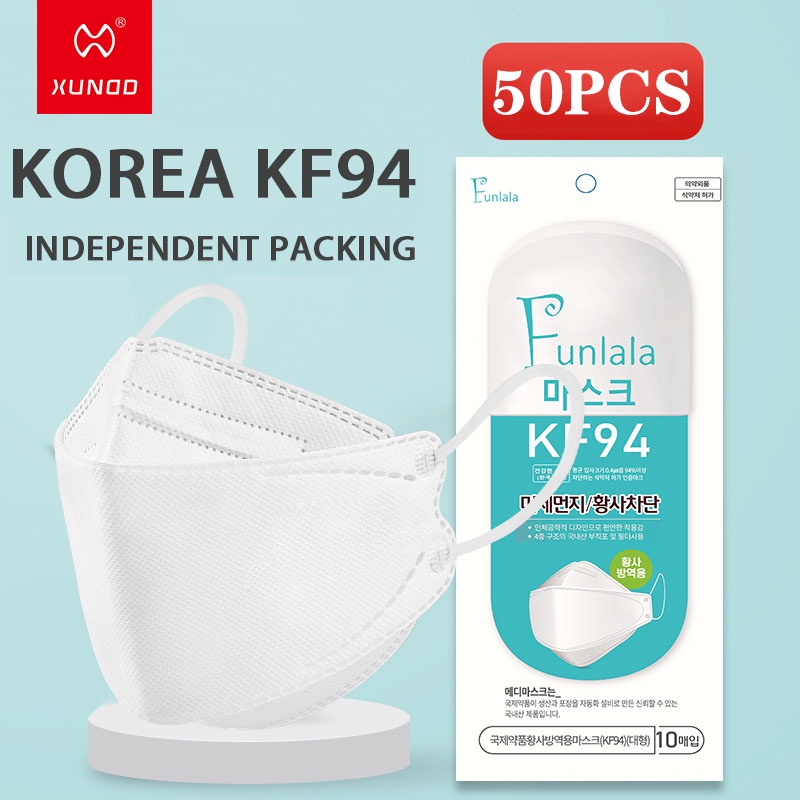 XUNDD KF94 Adult Mask 4PLY 50PCS Facemask k94 Korean original mask kn94