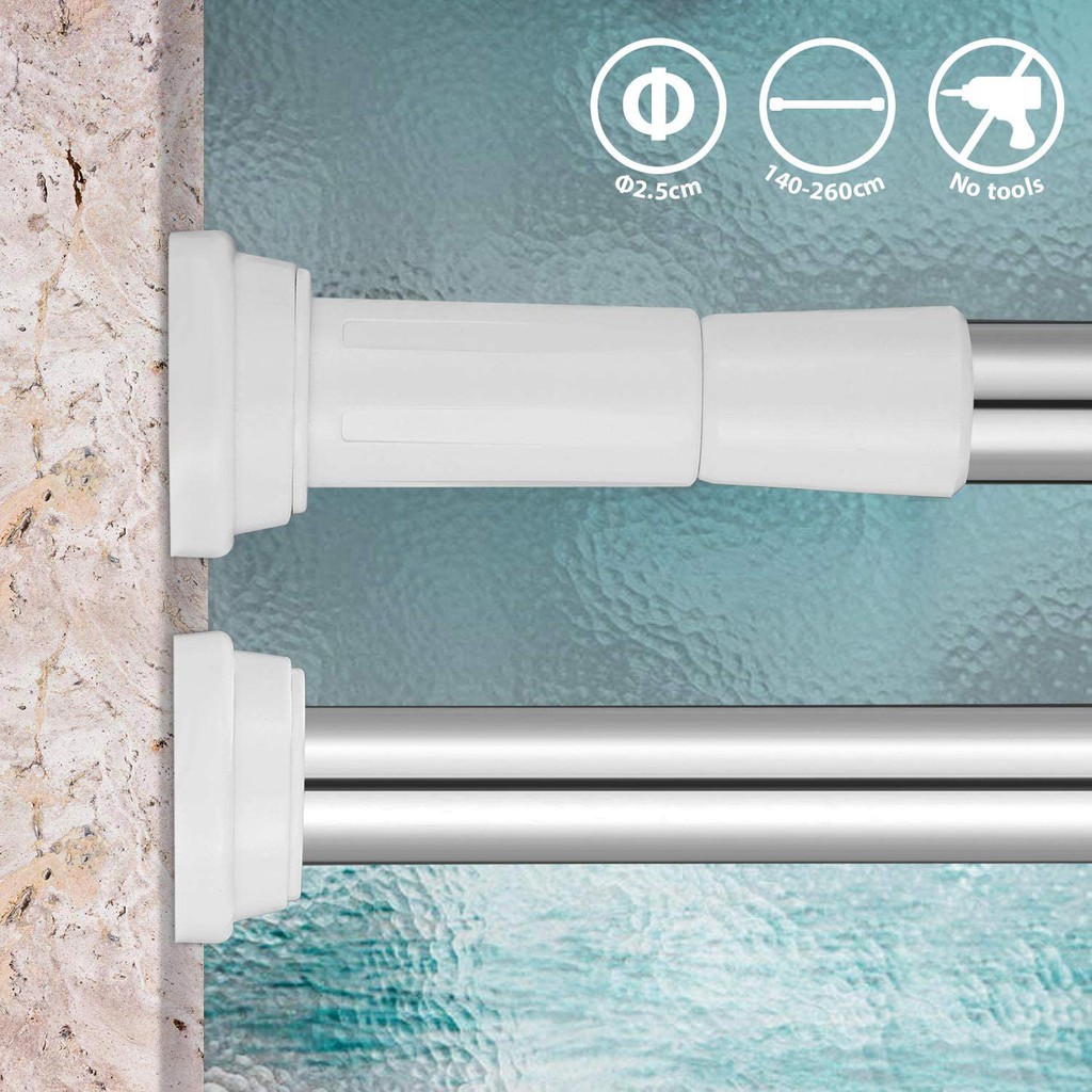 50200CM MultiPurpose Stainless Steel Shower Curtain Rod without Drill