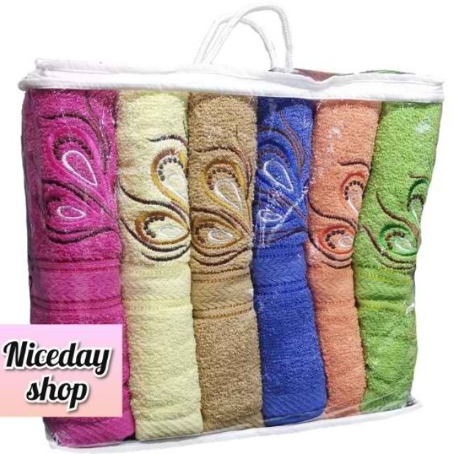 GIFT SET Cannon Bath Towel Assorted colors 6in1 (70X140CM) Shopee