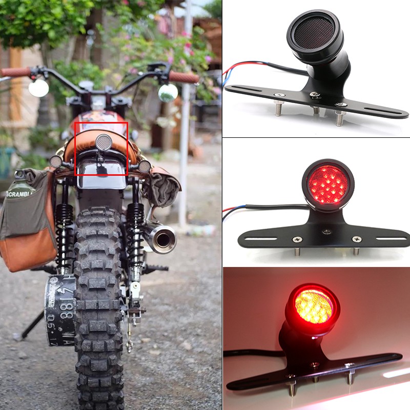 Motorcycle LED Taillight Mesh Grill Tail Rear Light Motorcycle Led