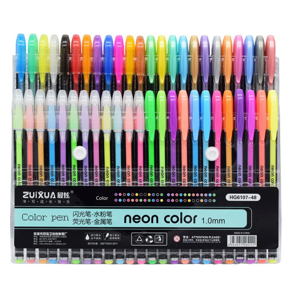 Zuixua Neon Color Pen 48 colors set （Metallic/Glitted/Highlighter