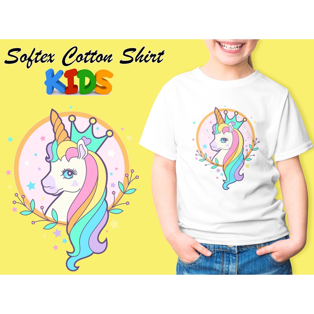 Softex Cotton Little Girl Shirt Unicorn Designs Shopee Philippines