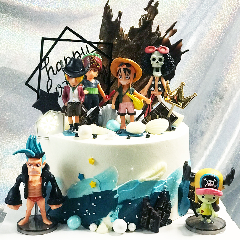 6 pcs One Piece Pirates Figures Set Cake Topper Luffy Nami Zoro Sanji Brook Shopee Philippines