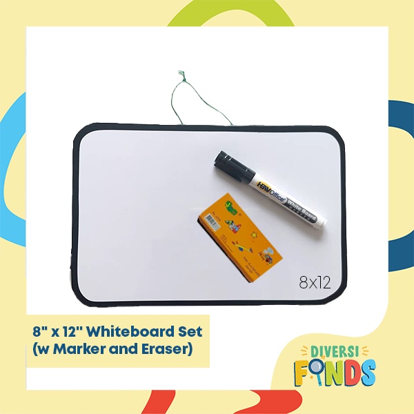 Whiteboard ONLY or Whiteboard Set (with Marker and Eraser) 8" x 12