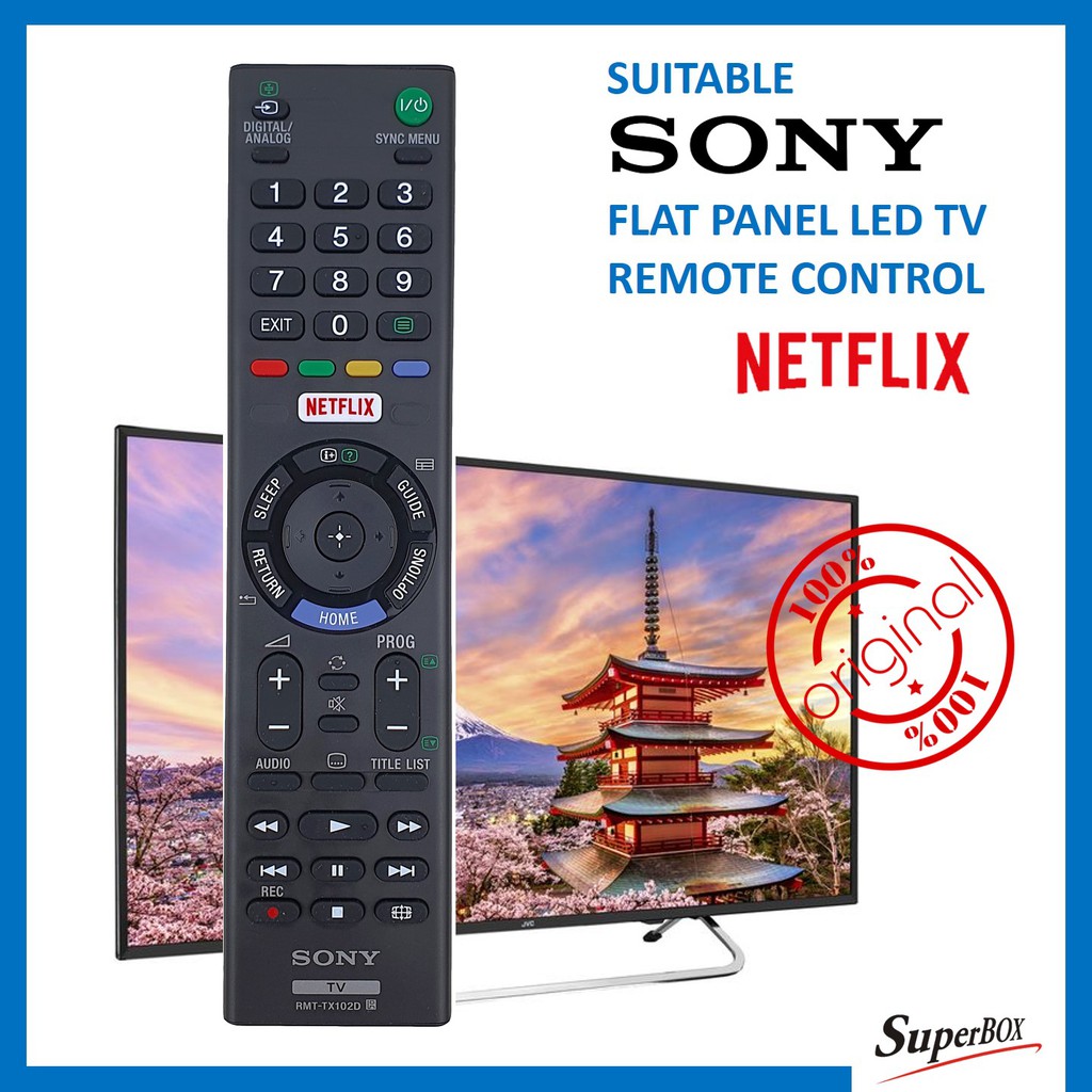 **Original** Sony Flat Panel LED LCD TV Remote Control Netflix RMT