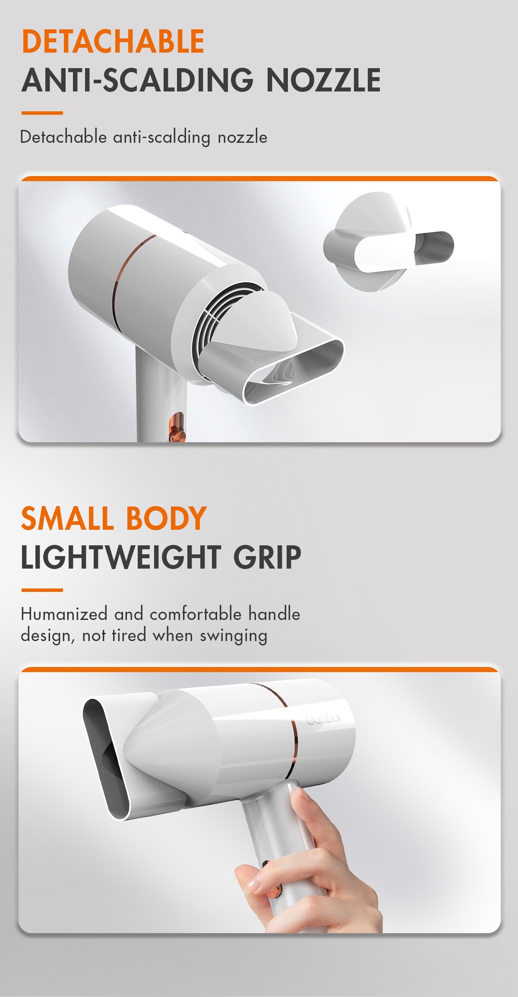 Gaabor Hair Dryer Portable Hair Care Quick Dry Salon Small hair blower