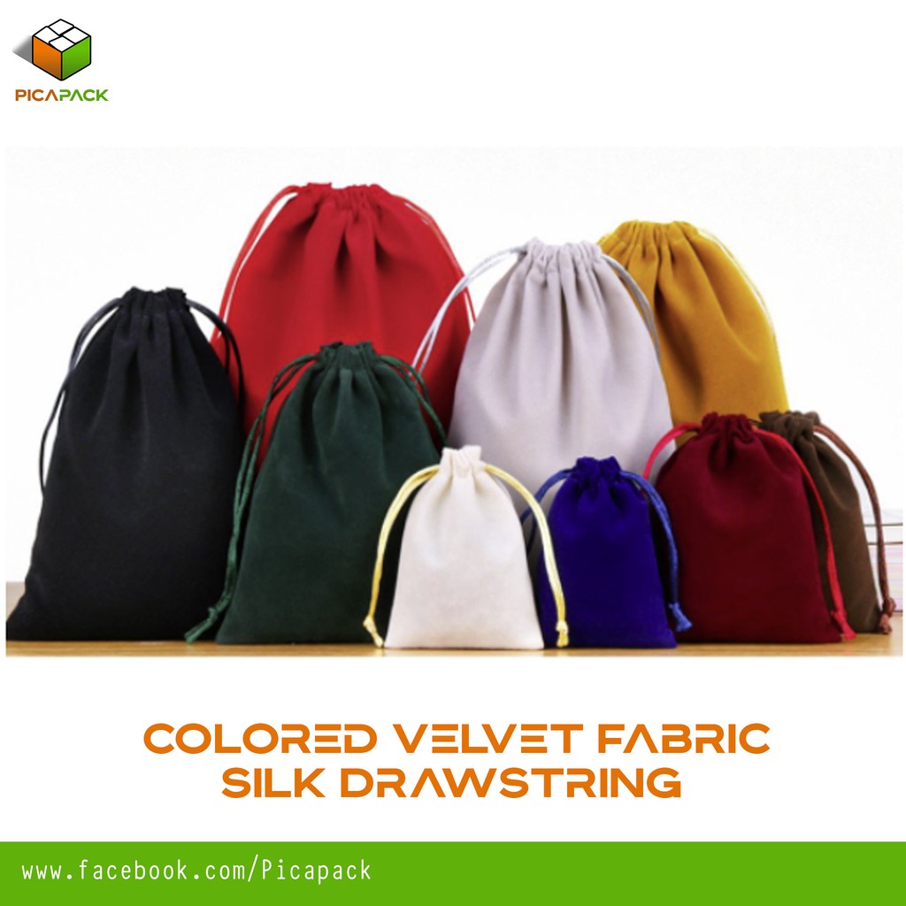 [1pc] Colored Velvet Fabric Silk Drawstring jewelry Packing Bag Velvet