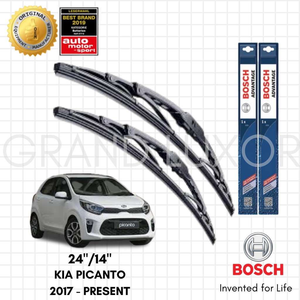 Bosch ADVANTAGE Wiper Blade Set for Kia PICANTO 2017 PRESENT (24"/14