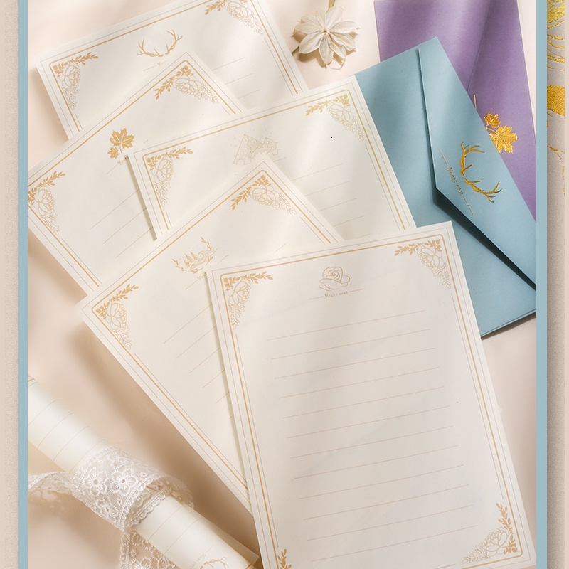 20sheets Thicken Love Letter Paper Retro horizontal line student office