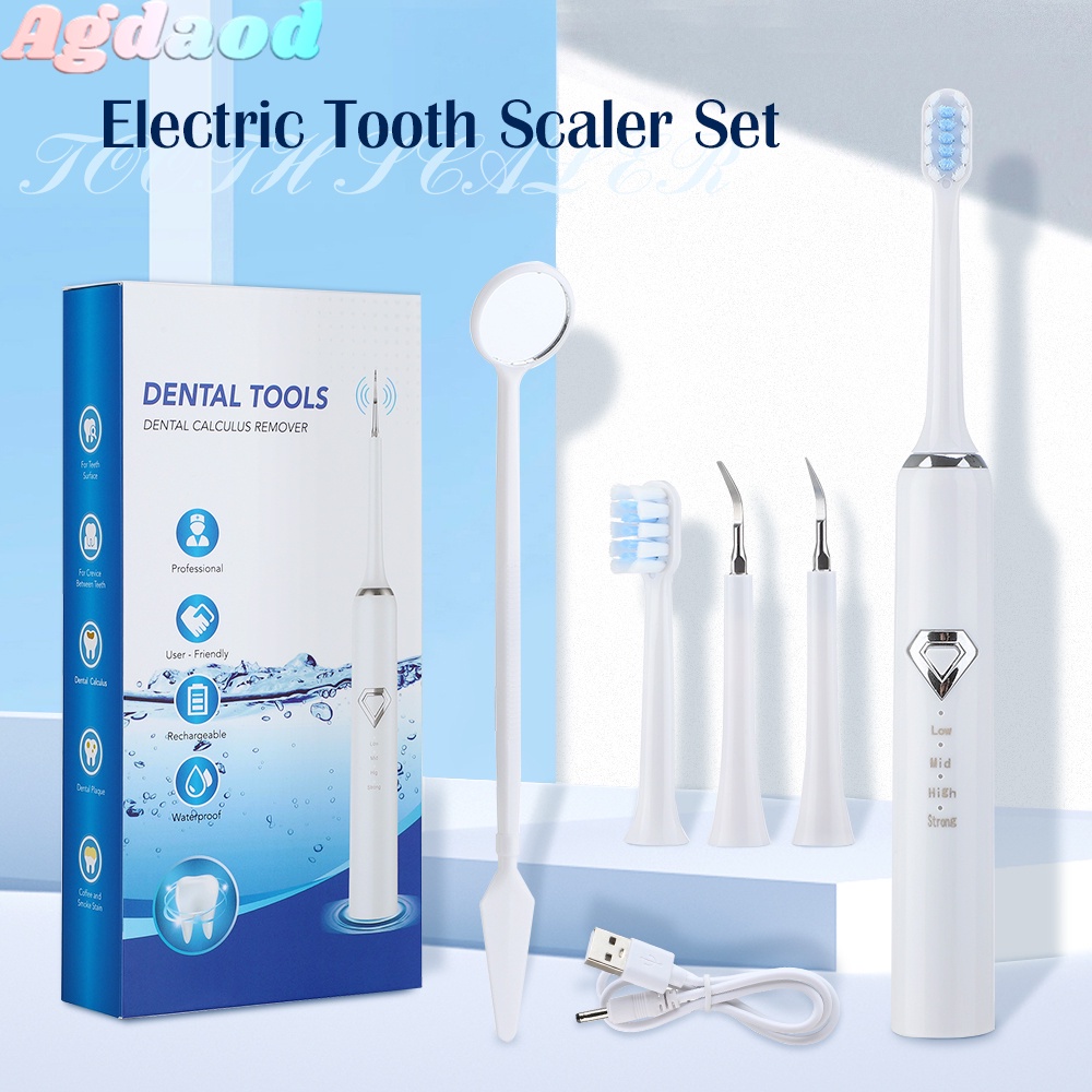 Agdoad 8 in 1 Teeth Cleaner Tartar Ultrasonic Tooth Cleaner Teeth