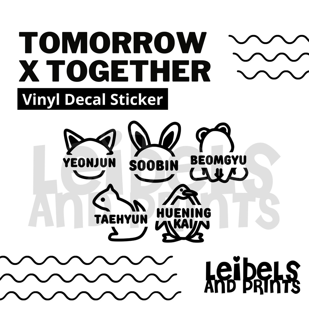 leibelsandprints TXT Animal Decal Sticker (English/Romanized) Shopee Philippines