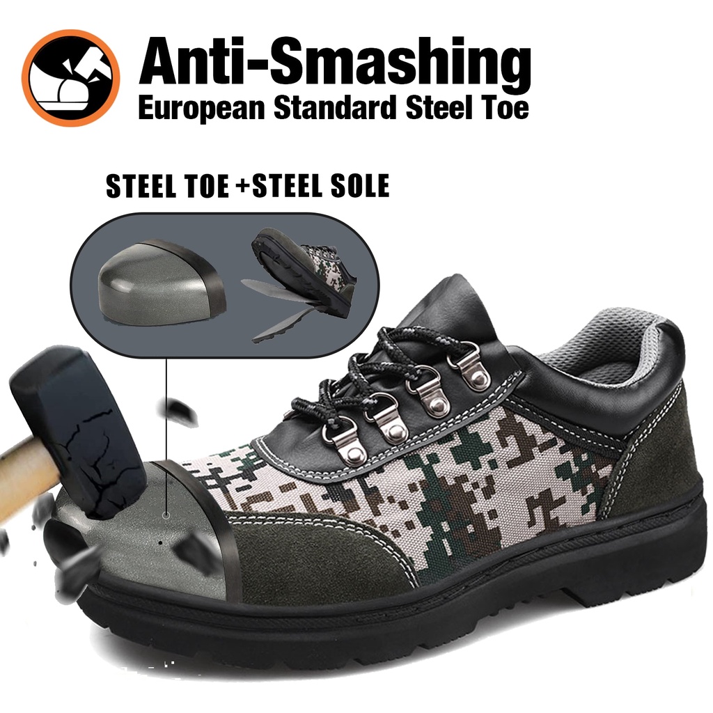 In Stock Men's Safety Steel Toe Shoes AntiPuncture AntiSmashi Kevlar