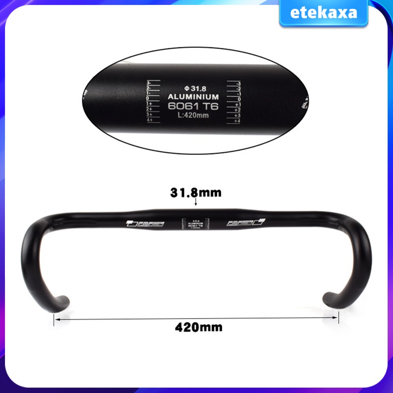 Road Bike Handlebars, Aluminum Alloy 31.8mm 420mm Drop Bars Horns Bent