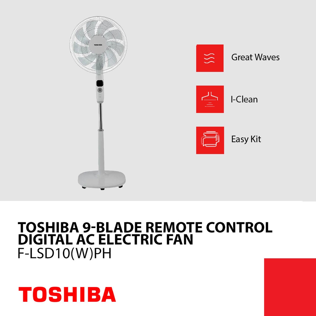 Toshiba Remote Control Digital DC Stand Fan 16 Inches w/ Energy Saving