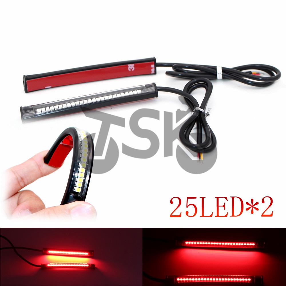 MOTO2022Universal Flexible LED car Motorcycle Red light Brake light