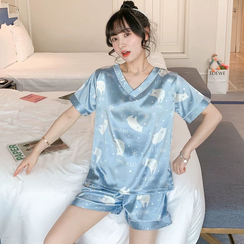 Ing Light Pajamas Suit Home Ice Silk Pajamas Girls Pajamas Women
