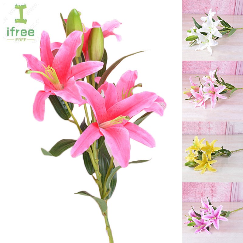 Simulation Artificial Flower Fake Lily Vivid Home Wedding Party Garden