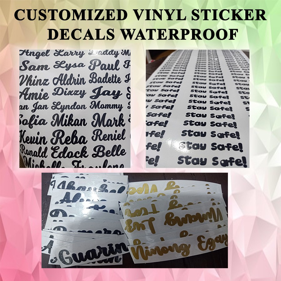 CUSTOMIZED VINYL STICKER DECALS WATERPROOF Shopee Philippines