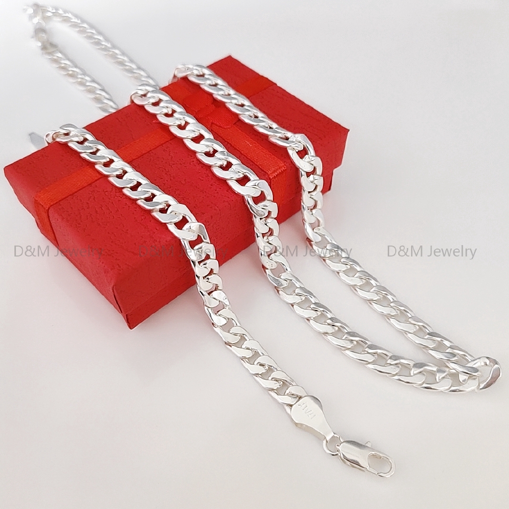 925 silver plated 2in1 necklace bracelets for men stainless non tarnish